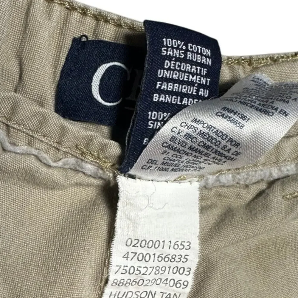 Chaps Mens Cargo Shorts Size 40 Khaki Tan 100% Cotton Casual Utility